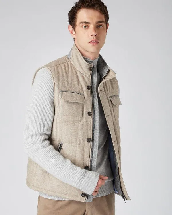 Men Men039s Rib Sleeve Woven JacketIn Light Brown Light Brown NPeal Coats and Jackets