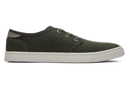 Men MenCarlo Green Heritage Canvas LaceUp Sneaker Forest Green TOMS Sneakers