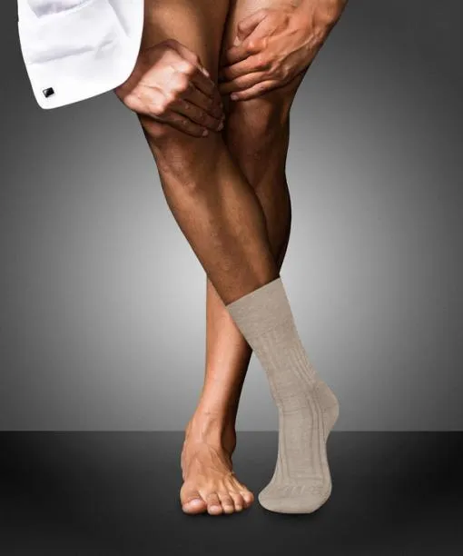 Men No 13 Finest Piuma Cotton Men Socks Wheat Mel FALKE Socks