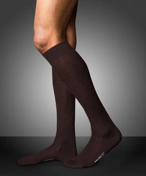 Men No 2 Finest Cashmere Men Kneehigh Socks Brown FALKE Knee High Socks