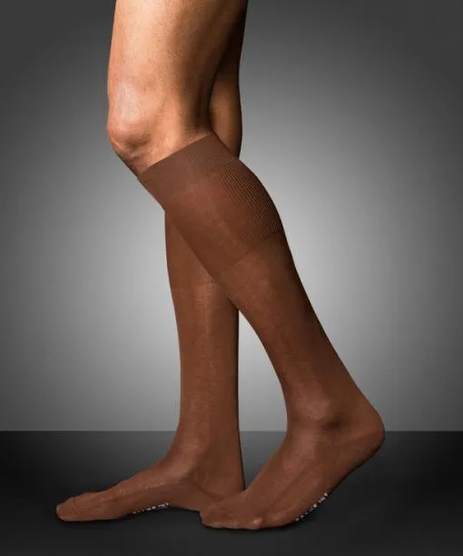 Men No 9 Pure Fil Dcosse Men Kneehigh Socks Acacia FALKE By Material