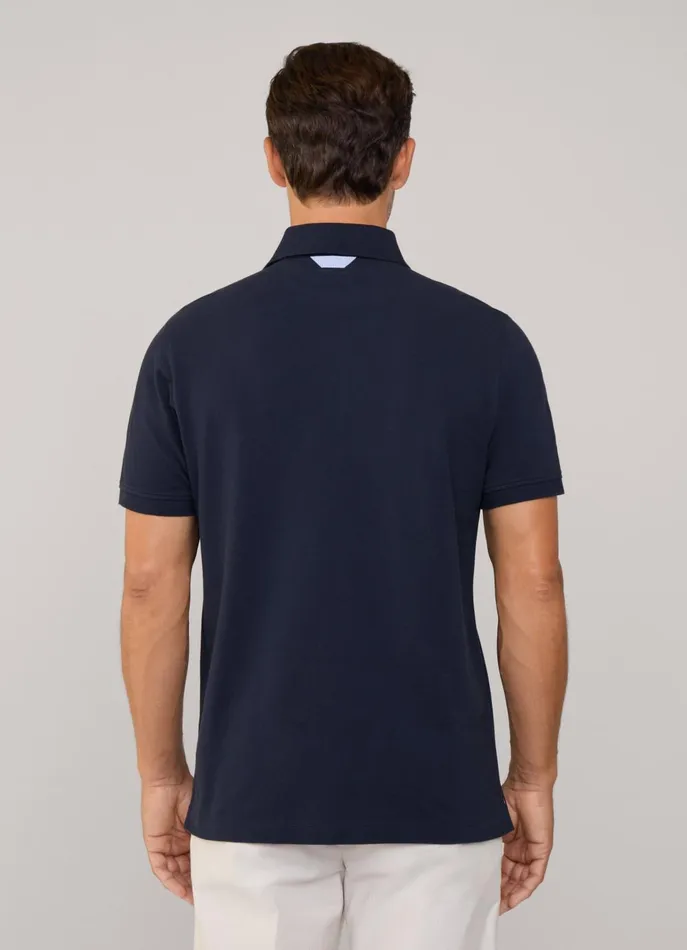Men Polo Shirts Faonnable Regular Fit Pima Polo Marine Blue
