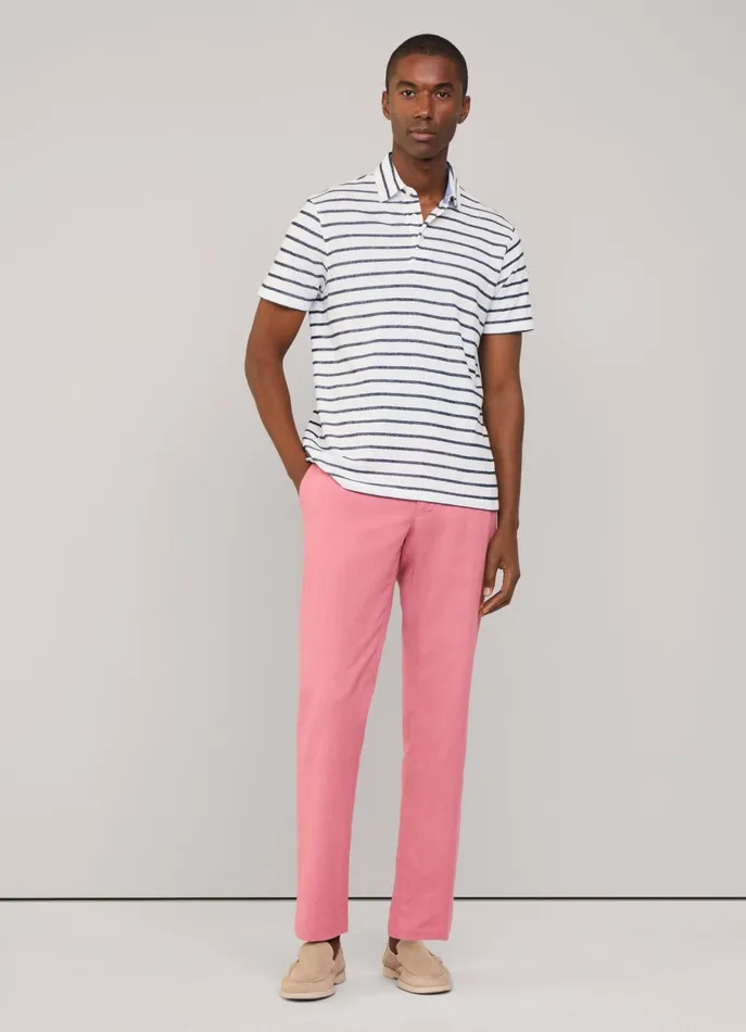 Men Polo Shirts Faonnable Regular Fit Striped Polo White