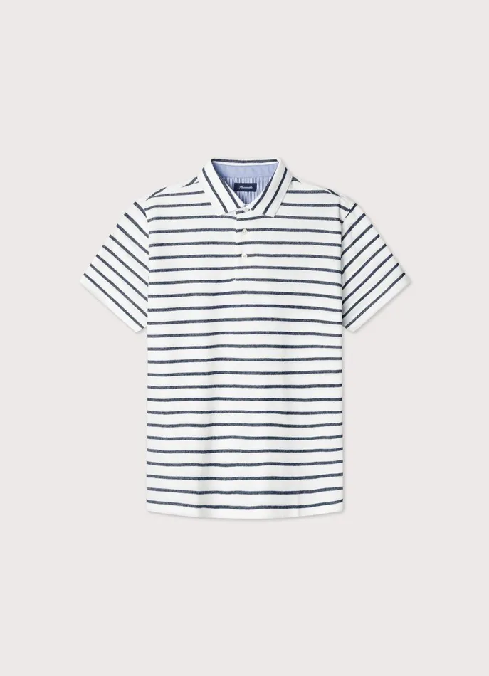 Men Polo Shirts Faonnable Regular Fit Striped Polo White