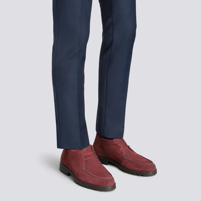Men Red Suede Desert Boot Santoni Boots