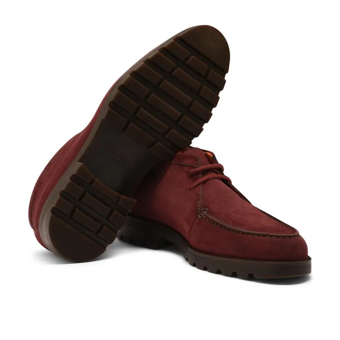 Men Red Suede Desert Boot Santoni Boots