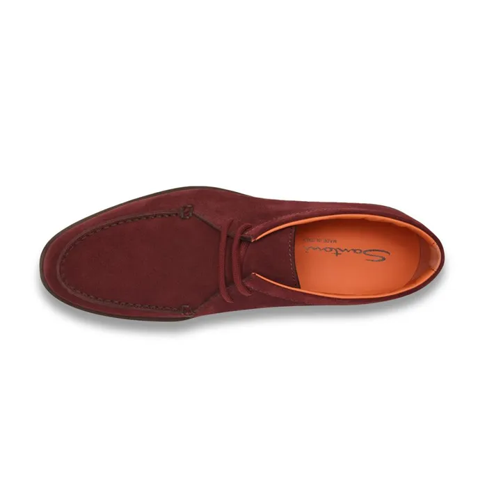 Men Red Suede Desert Boot Santoni Boots