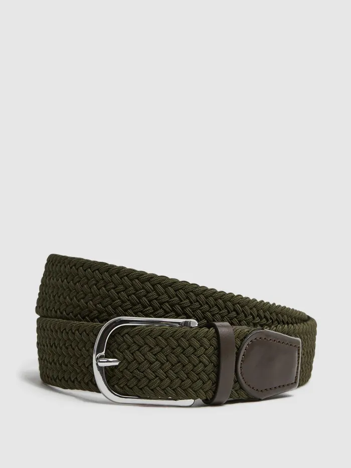 Men Reiss Belts Elmont Woven Belt Khaki