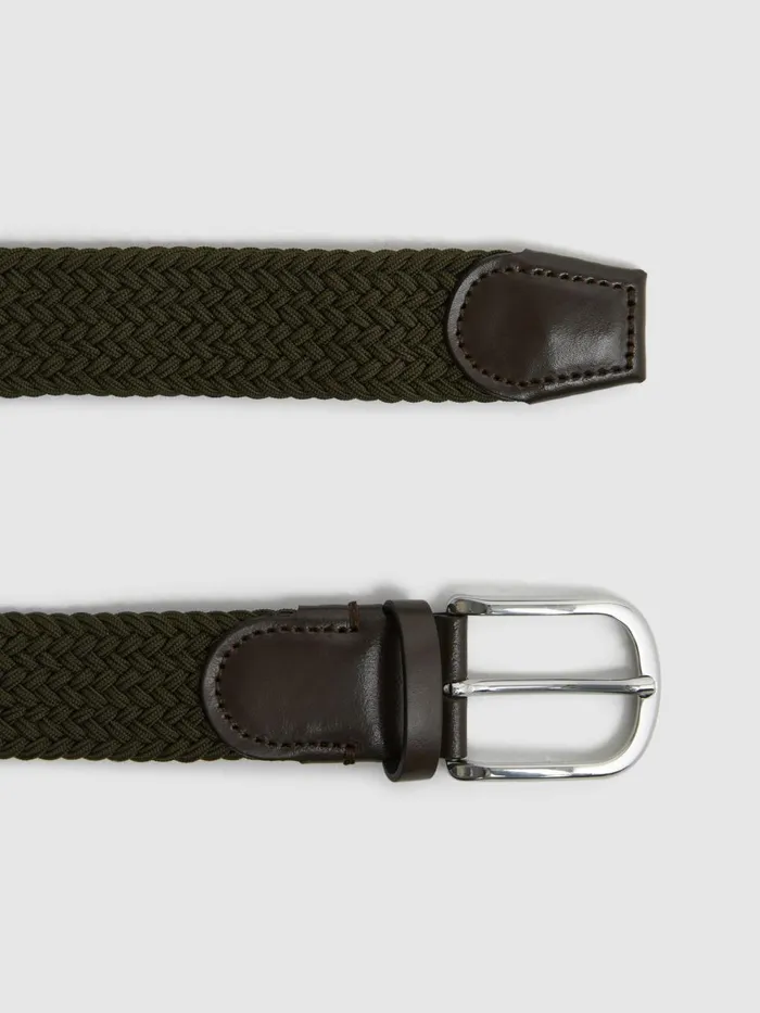 Men Reiss Belts Elmont Woven Belt Khaki