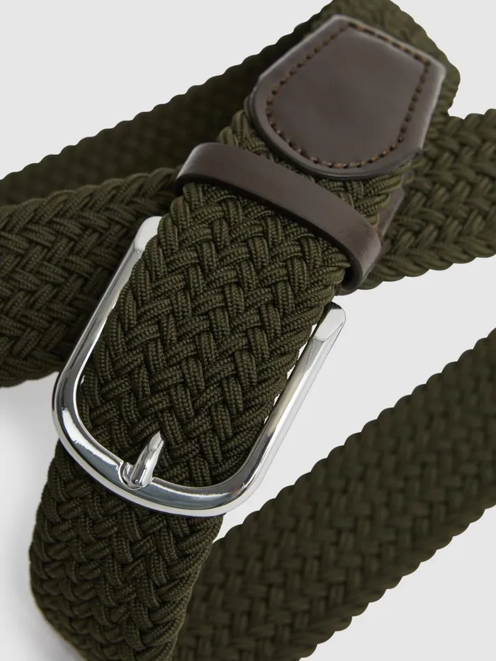 Men Reiss Belts Elmont Woven Belt Khaki