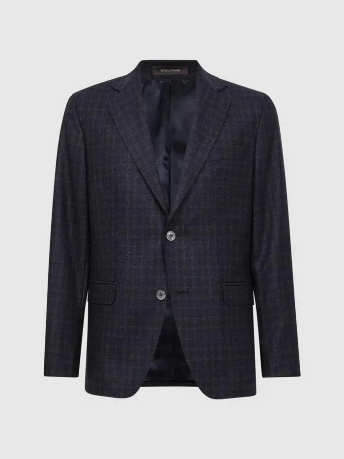 Men Reiss Blazers Jacobson Wool Double Breasted Blazer Navy