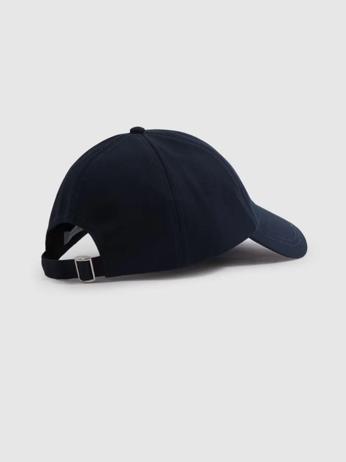 Men Reiss Hats Gloves and Scarves Felix Cotton Embroidered Baseball Cap Navy