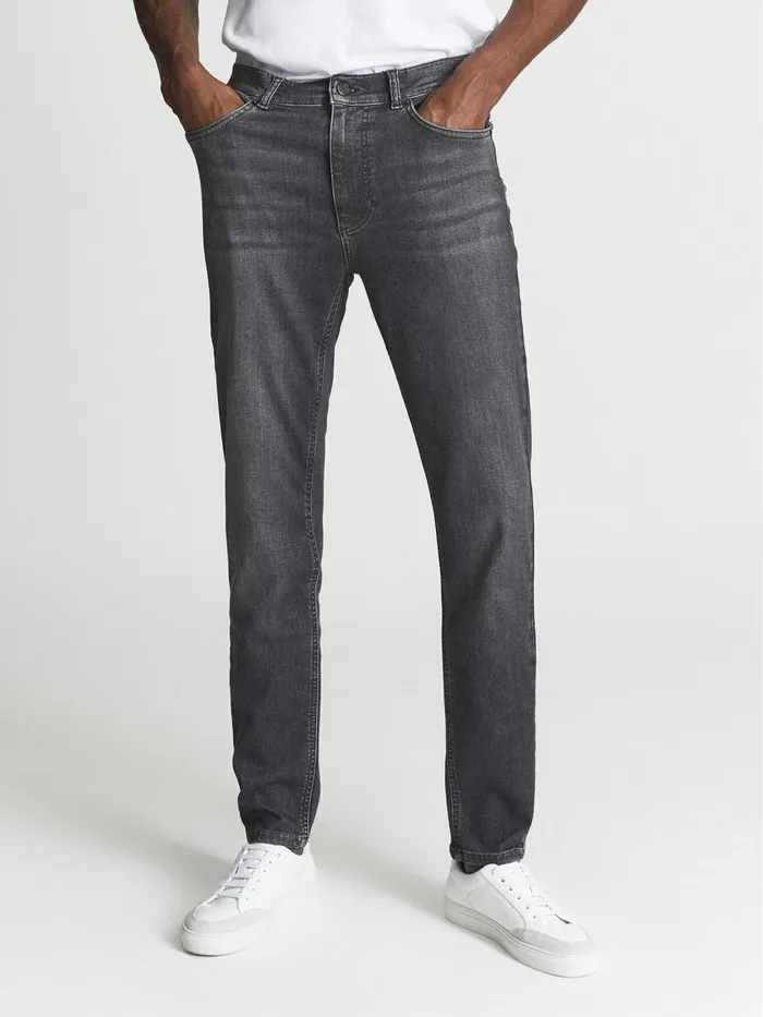 Men Reiss Jeans Harry Slim Fit Washed Jeans Washed Grey