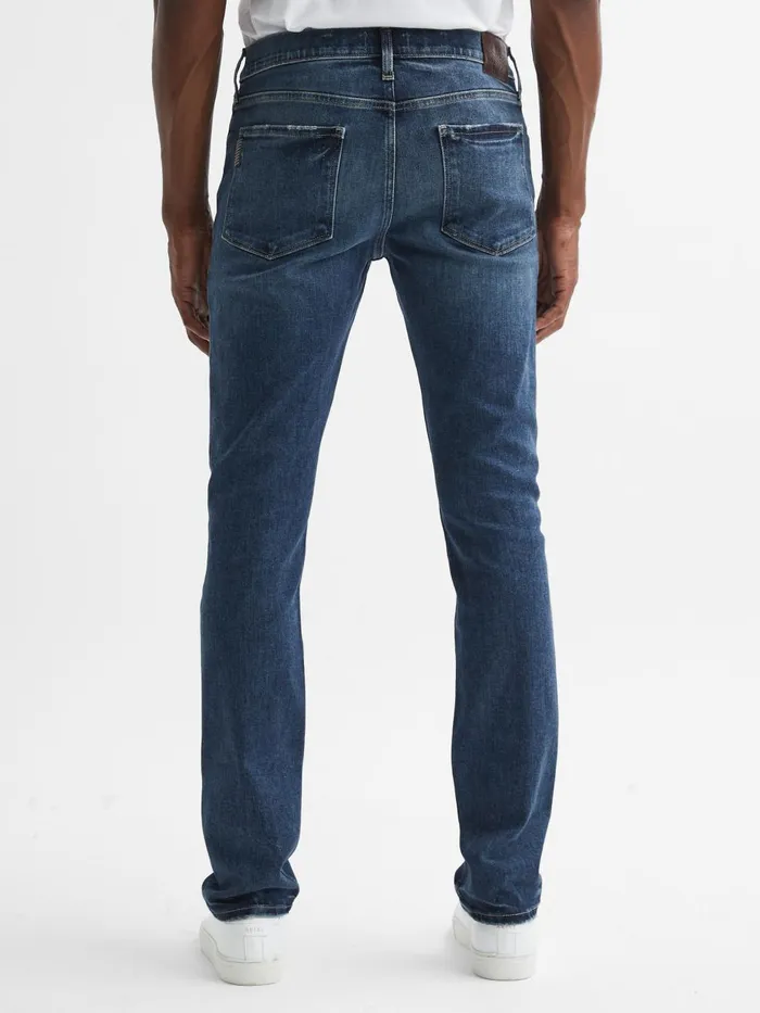 Men Reiss Jeans High Slim Fit Stretch Jeans Parks Blue