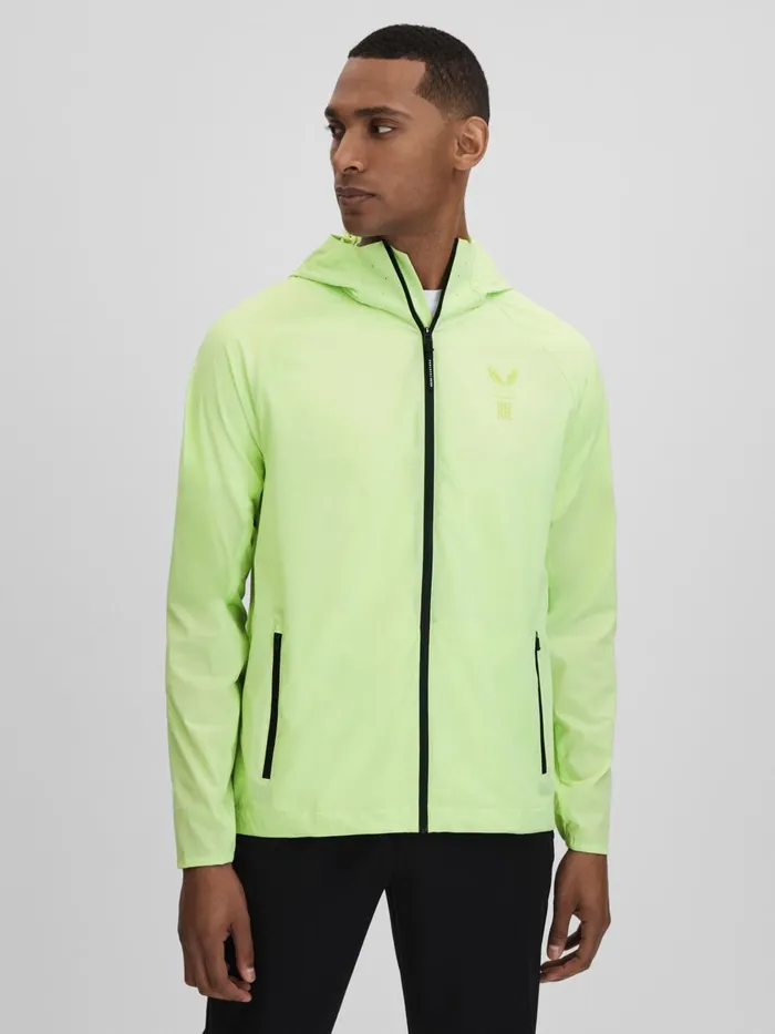 Men Reiss Outerwear and Coats Adler Castore Water Repellent Running Jacket Iced Citrus Yellow