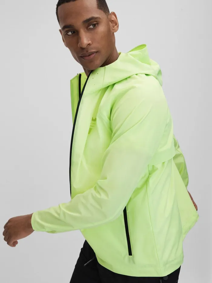 Men Reiss Outerwear and Coats Adler Castore Water Repellent Running Jacket Iced Citrus Yellow