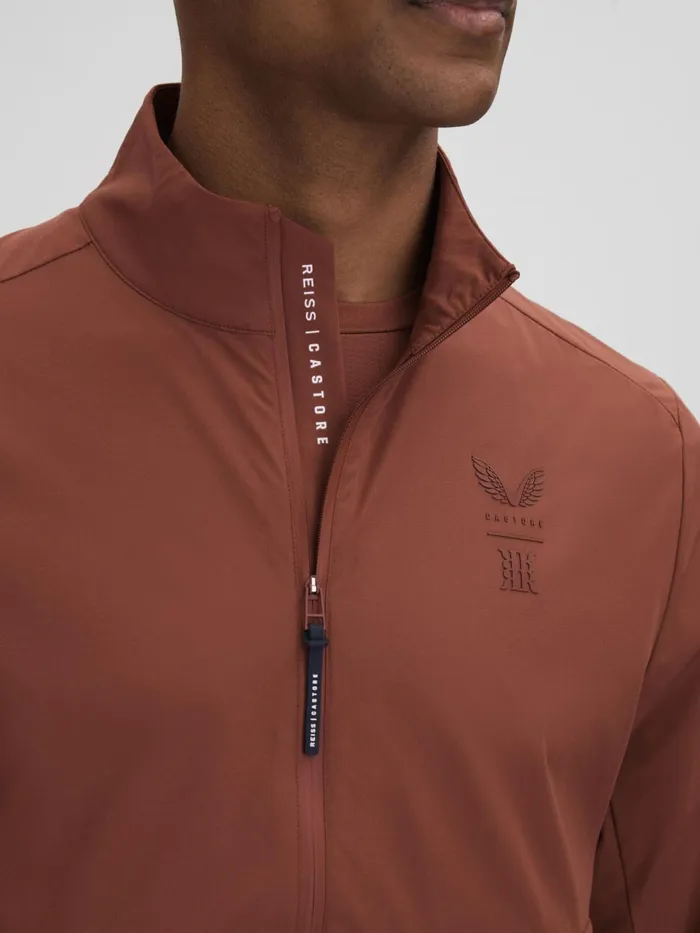 Men Reiss Outerwear and Coats Dalton Castore Water Repellent Track Jacket Rust