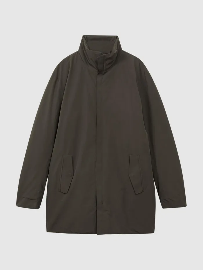 Men Reiss Outerwear and Coats Edition MidLength Coat Dark Olive