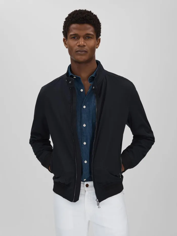 Men Reiss Outerwear and Coats Jacobson Water Resistant Softshell Jacket Blue