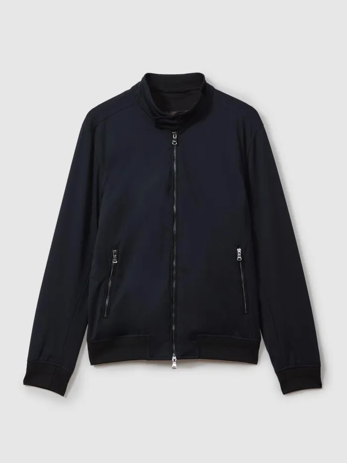 Men Reiss Outerwear and Coats Jacobson Water Resistant Softshell Jacket Blue