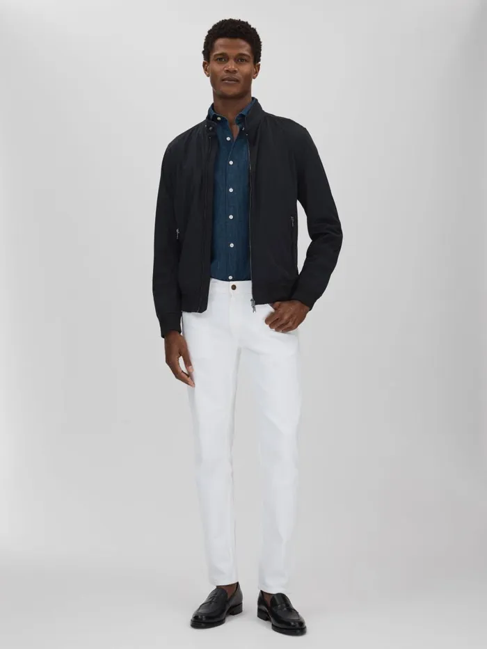 Men Reiss Outerwear and Coats Jacobson Water Resistant Softshell Jacket Blue