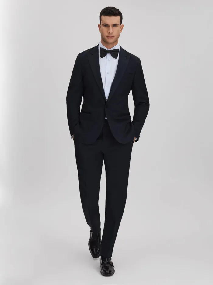 Men Reiss Shirts Marcel Slim Fit Cotton Marcella Tuxedo Shirt Soft Blue
