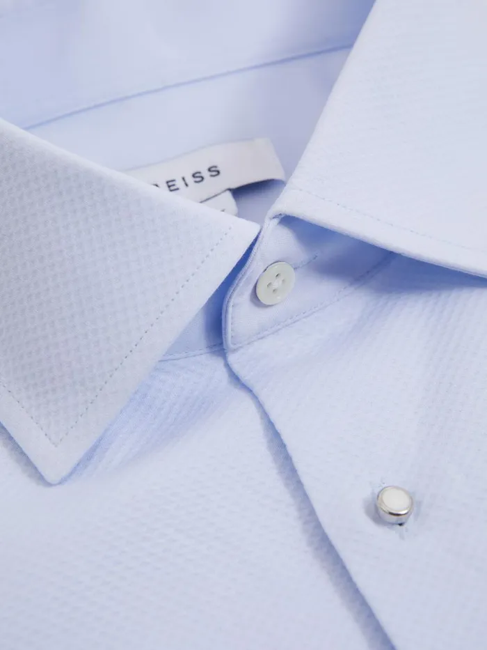 Men Reiss Shirts Marcel Slim Fit Cotton Marcella Tuxedo Shirt Soft Blue