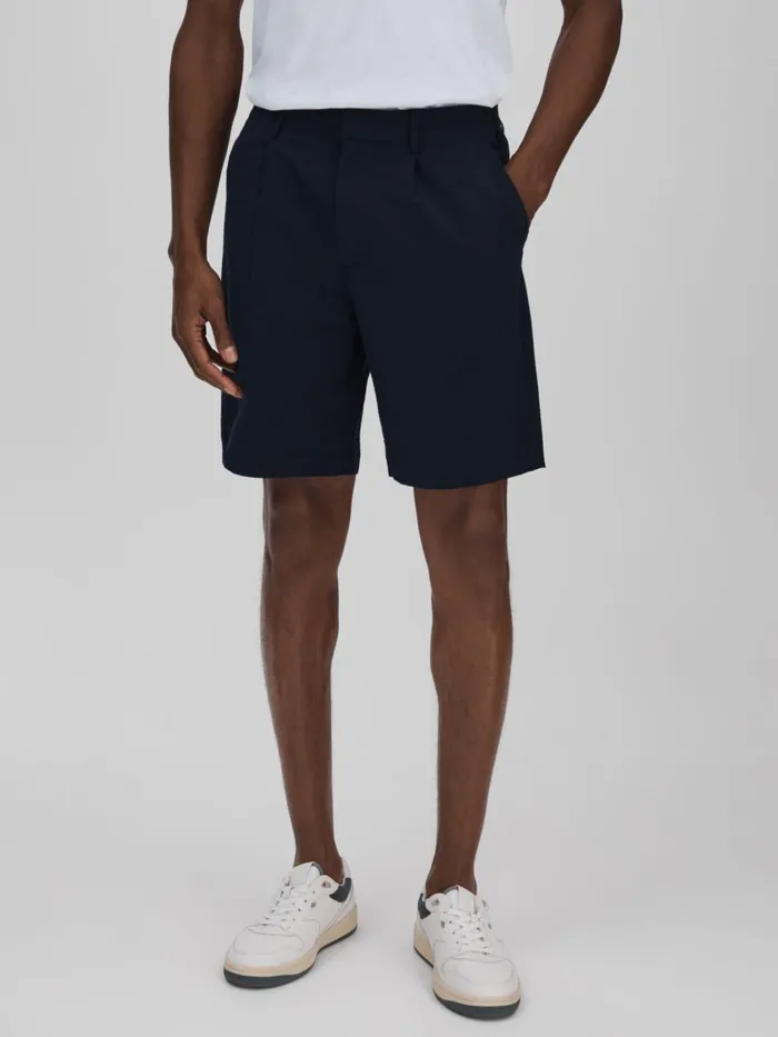 Men Reiss Shorts London Seersucker Shorts Navy