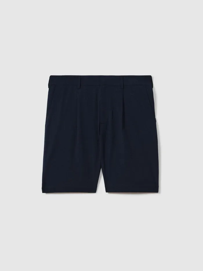 Men Reiss Shorts London Seersucker Shorts Navy