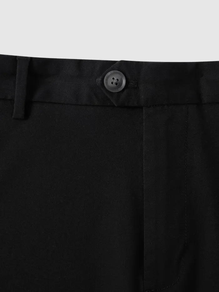 Men Reiss Shorts Wicket Modern Fit Cotton Blend Chino Shorts Black