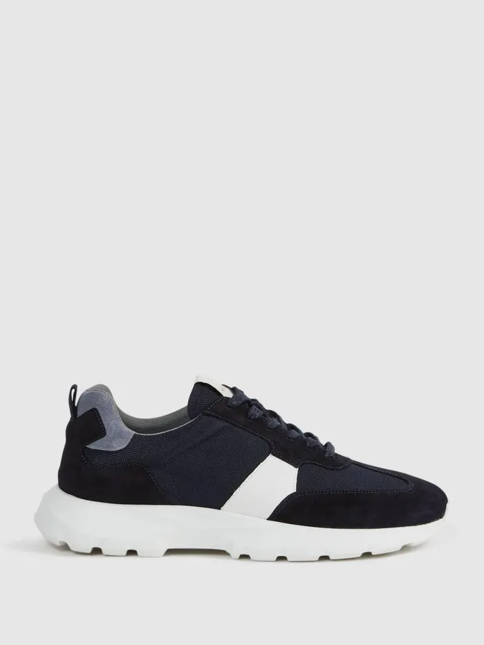 Men Reiss Sneakers Evo Lite Running Trainers Navy