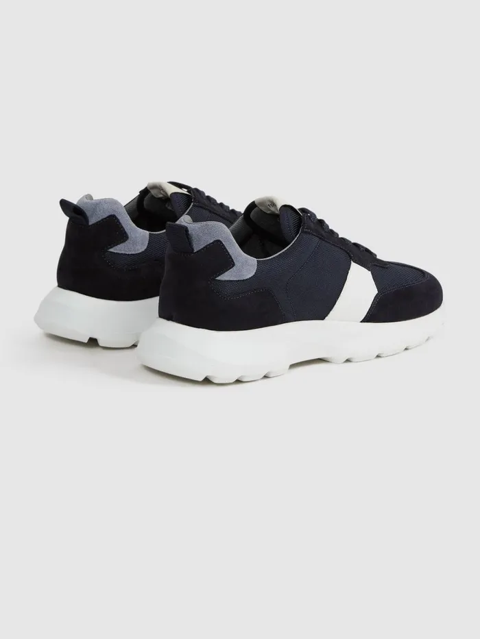 Men Reiss Sneakers Evo Lite Running Trainers Navy