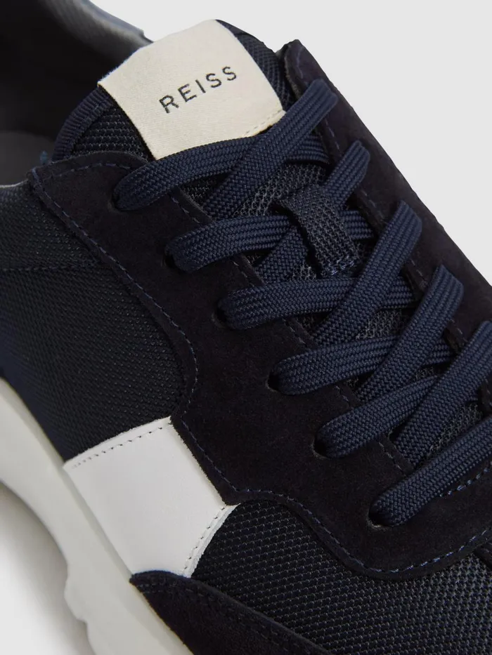Men Reiss Sneakers Evo Lite Running Trainers Navy