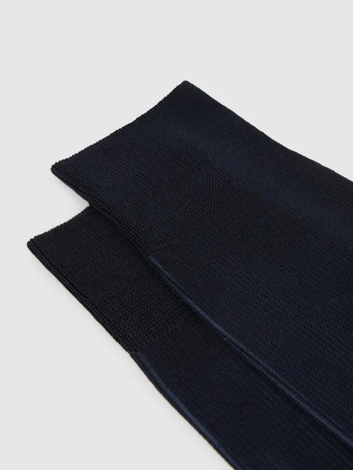 Men Reiss Socks and Underwear Cory Two Tone Cotton Socks Navy