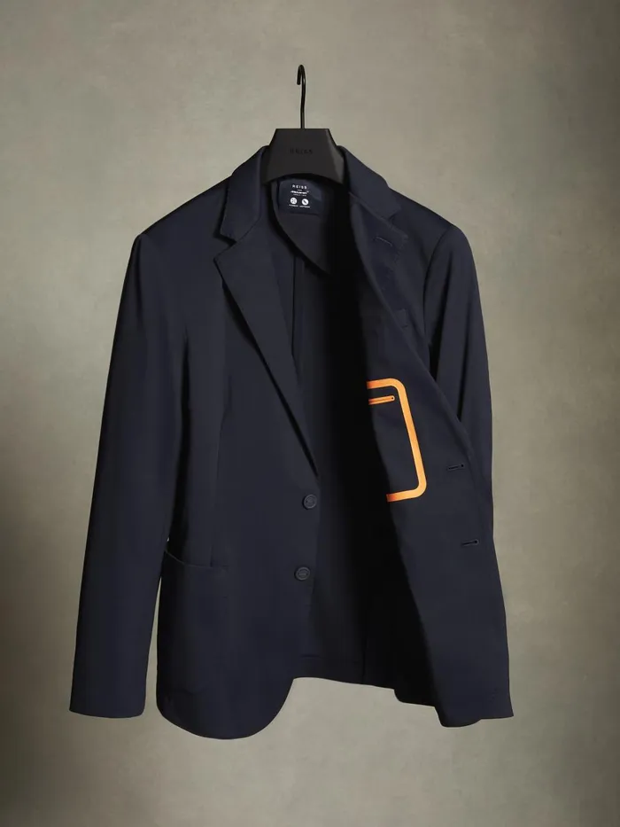 Men Reiss Suits and Tailoring F1 Technical Single Breasted Blazer Navy