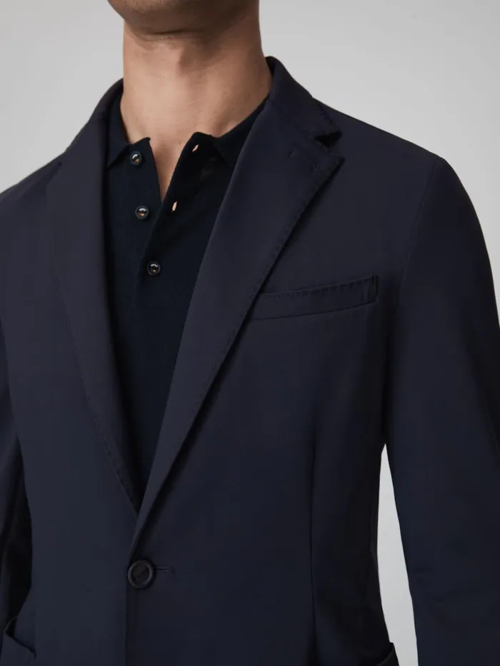 Men Reiss Suits and Tailoring F1 Technical Single Breasted Blazer Navy