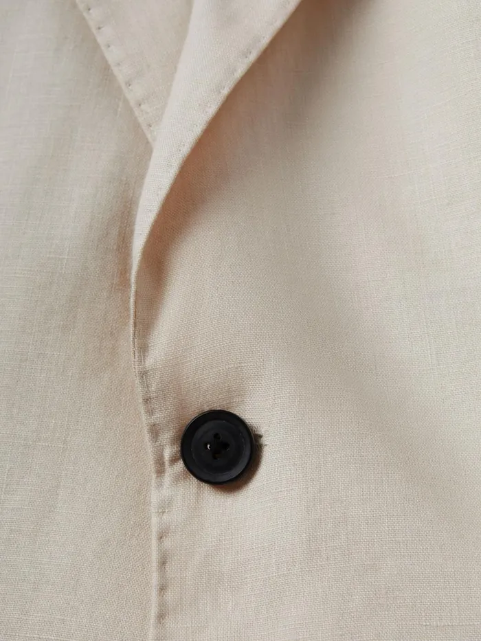 Men Reiss Suits and Tailoring Kin Slim Fit Single Breasted Linen Blazer Stone