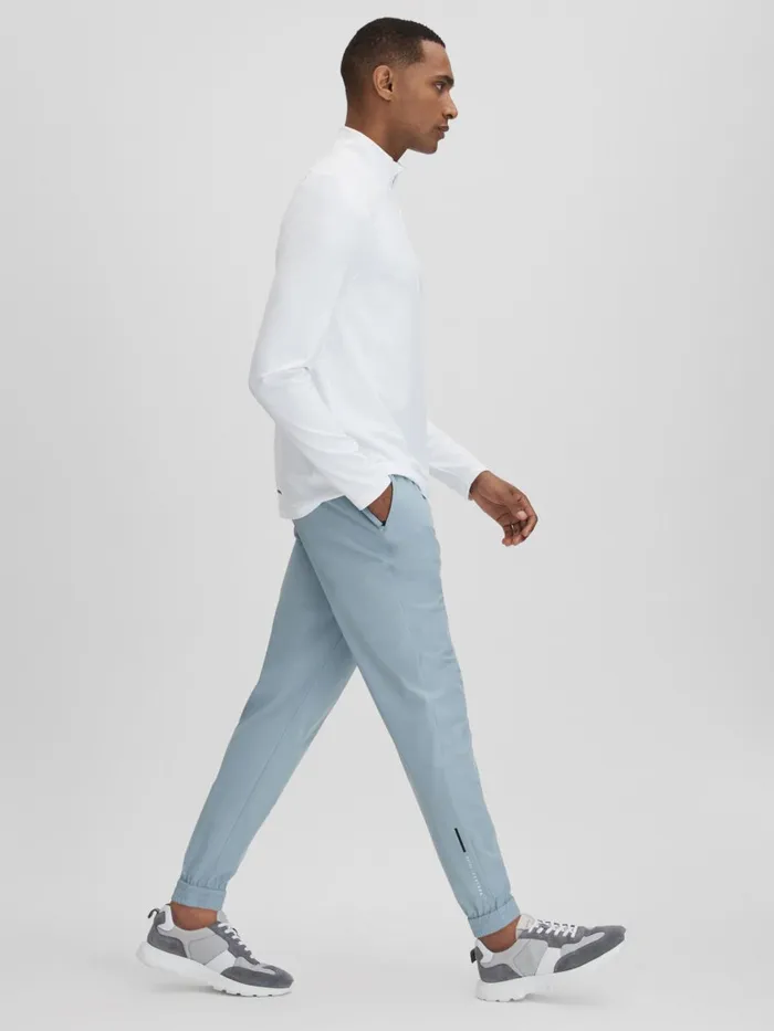 Men Reiss Sweats Hoodies and Joggers Dax Castore Water Repellent Track Pants Blue Silver