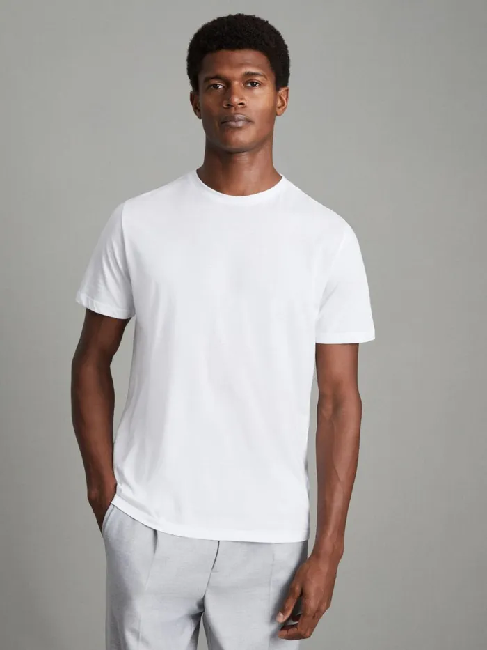 Men Reiss TShirts Bless Marl Crew Neck TShirt White