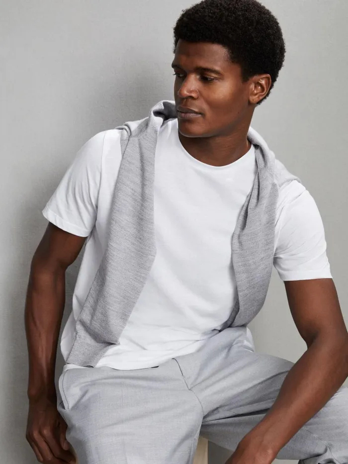 Men Reiss TShirts Bless Marl Crew Neck TShirt White