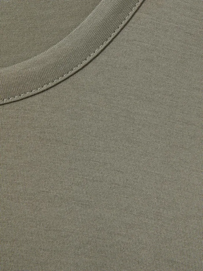 Men Reiss TShirts Caspian Mercerised Cotton Crew Neck TShirt Vetiver