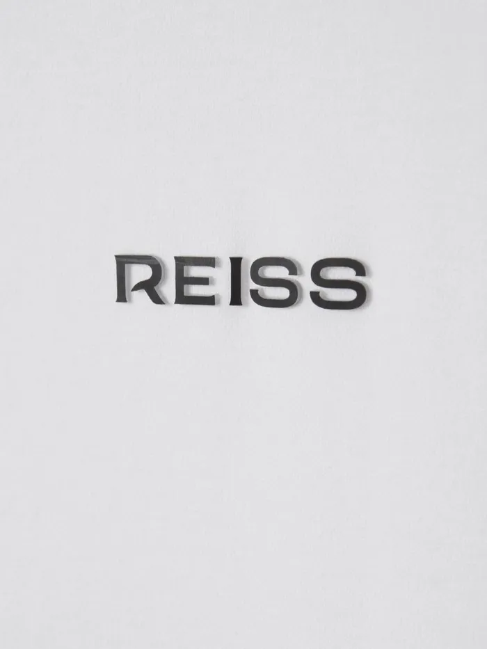 Men Reiss TShirts Russell Slim Fit Cotton Crew TShirt White