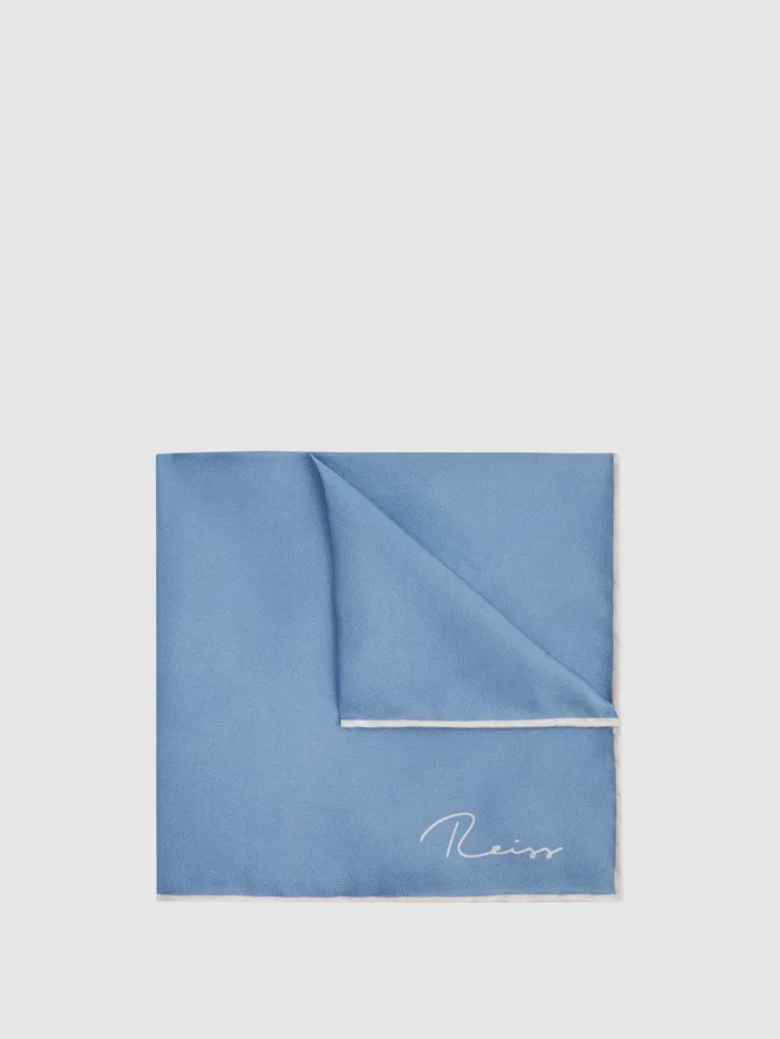 Men Reiss Ties and Pocket Squares Ceremony Plain Silk Pocket Square Airforce Blue Men Reiss Ties and Pocket Squares Ceremony Plain Silk Pocket Square Airforce Blue