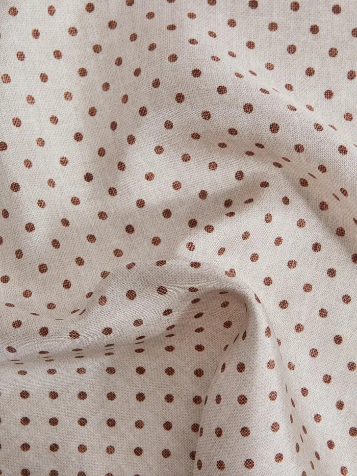 Men Reiss Ties and Pocket Squares Vecchia Silk Polka Dot Pocket Square Oatmeal Melange