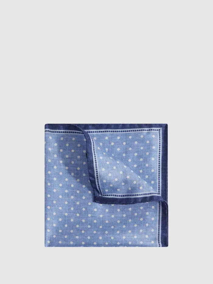 Men Reiss Ties and Pocket Squares Vecchia Silk Polka Dot Pocket Square Sky Blue Men Reiss Ties and Pocket Squares Vecchia Silk Polka Dot Pocket Square Sky Blue