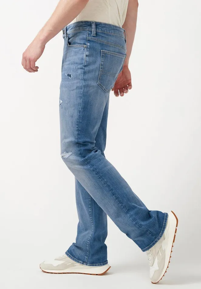 Men Relaxed Boot Game Distressed Indigo Men039s Jeans Indigo Buffalo David Bitton Bootcut King And Relaxed Boot Game