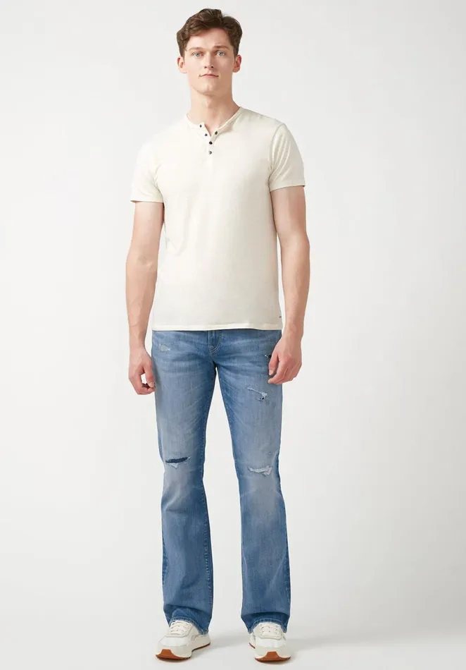 Men Relaxed Boot Game Distressed Indigo Men039s Jeans Indigo Buffalo David Bitton Bootcut King And Relaxed Boot Game