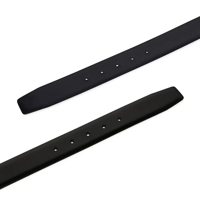 Men Reversible And Adjustable Black And Blue Leather Belt Santoni Belts
