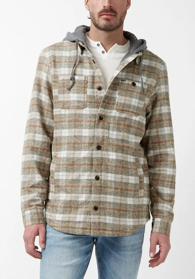 Men Sacket Green Mens Shirt Jacket Fern Buffalo David Bitton Jackets