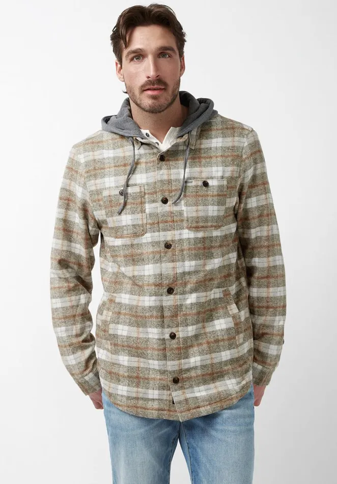 Men Sacket Green Mens Shirt Jacket Fern Buffalo David Bitton Jackets